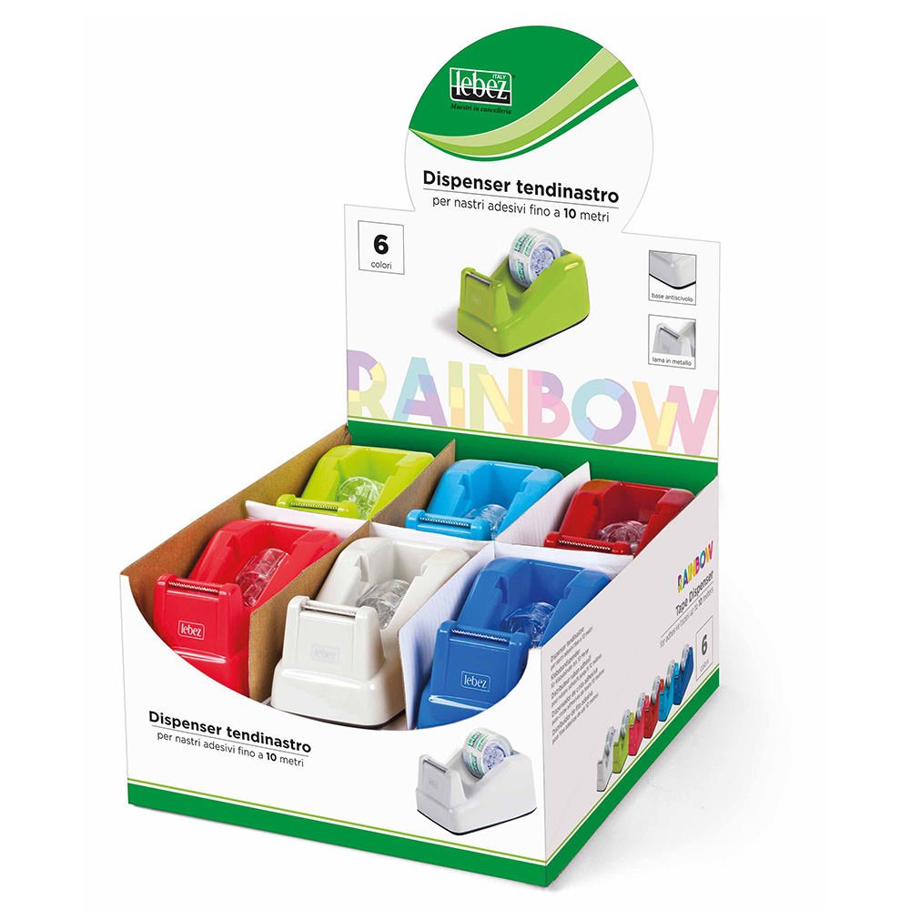 lebez-espositore-dispenser-rainbow-tendinastro-12-pezzi-6-colori image 1