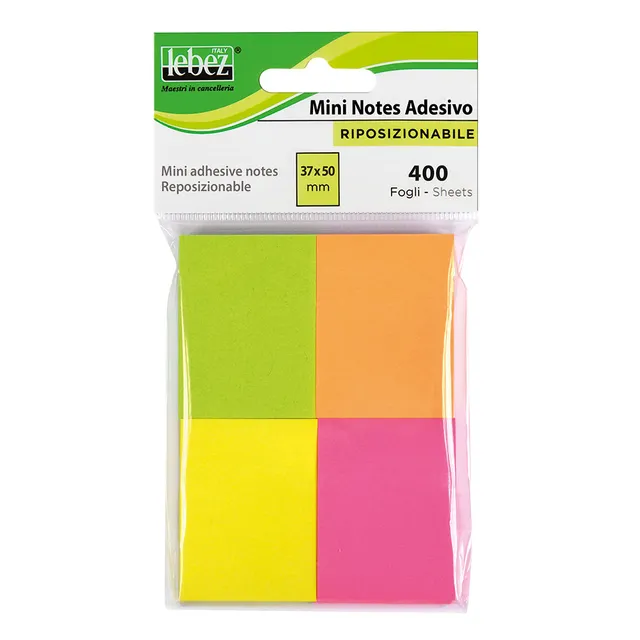 lebez-memo-stick-neon-400-fogli-37x50-mm-4-blocchetti image 1