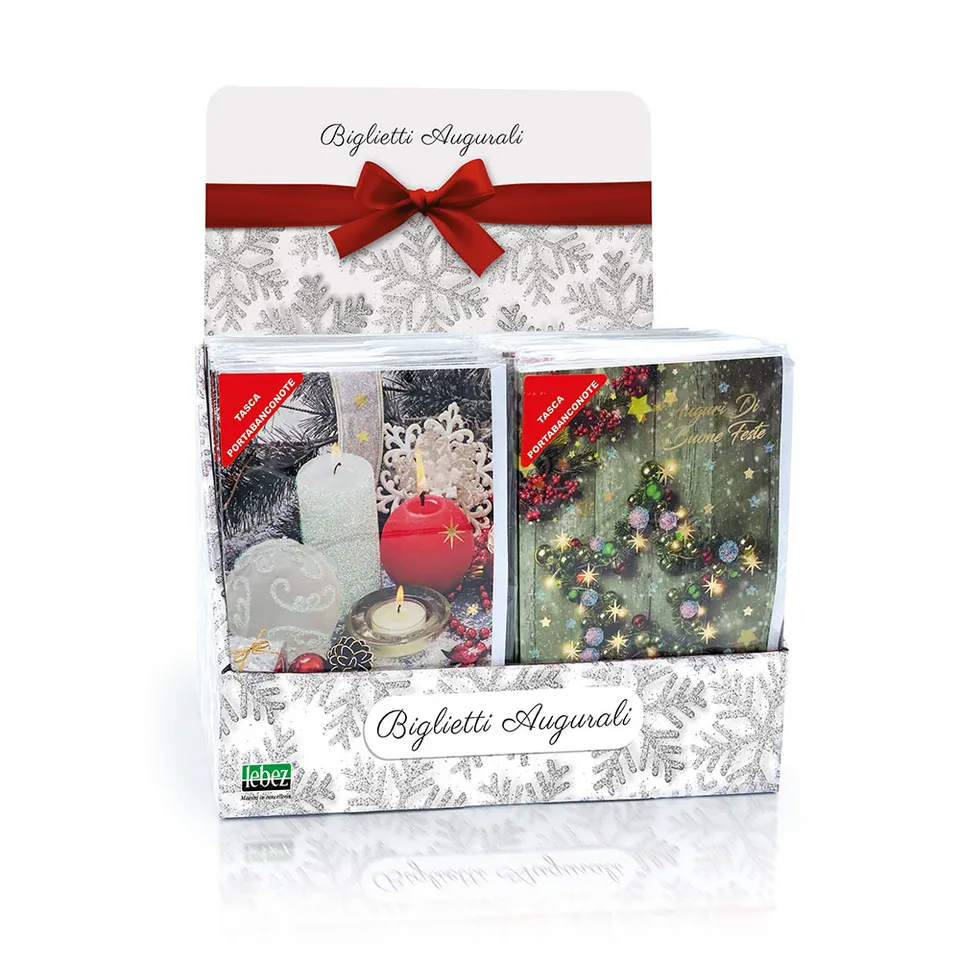 lebez-biglietto-natale-con-tasca-portabanconote-glitter-dorato-con-busta image 1