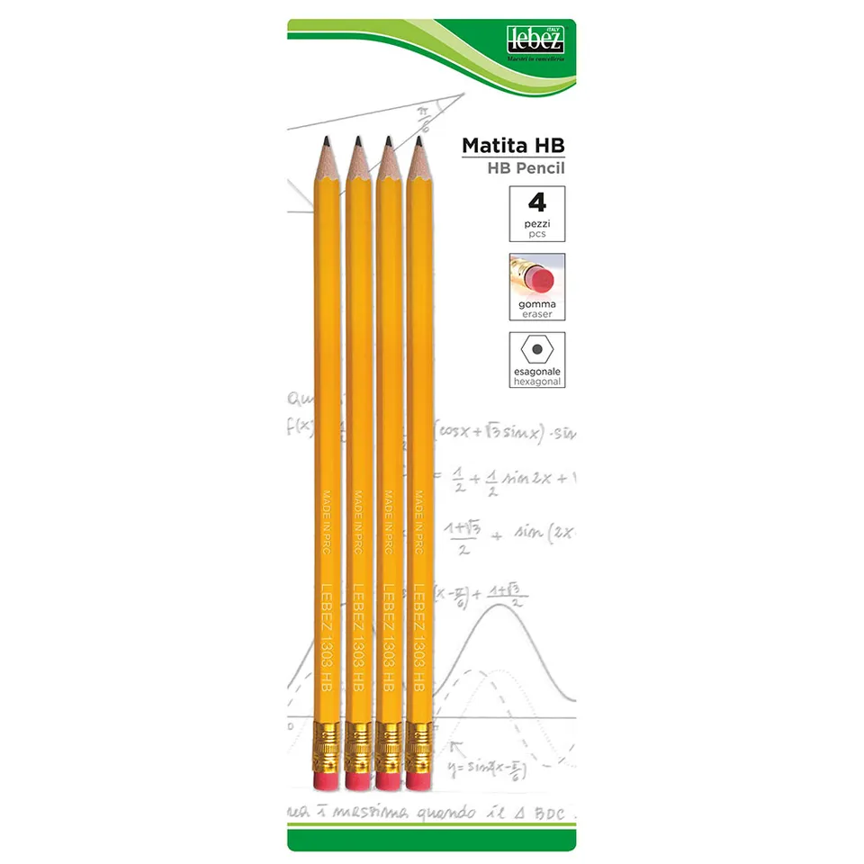 lebez-matita-hb-con-gomma-blister-da-4-pezzi image 1