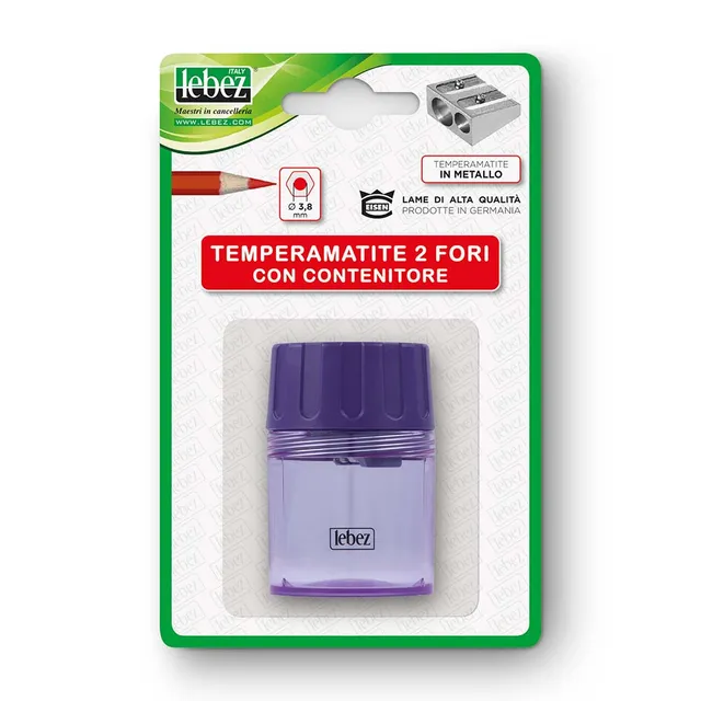 lebez-temperamatite-metallo-2-fori-con-contenitore-in-blister image 1