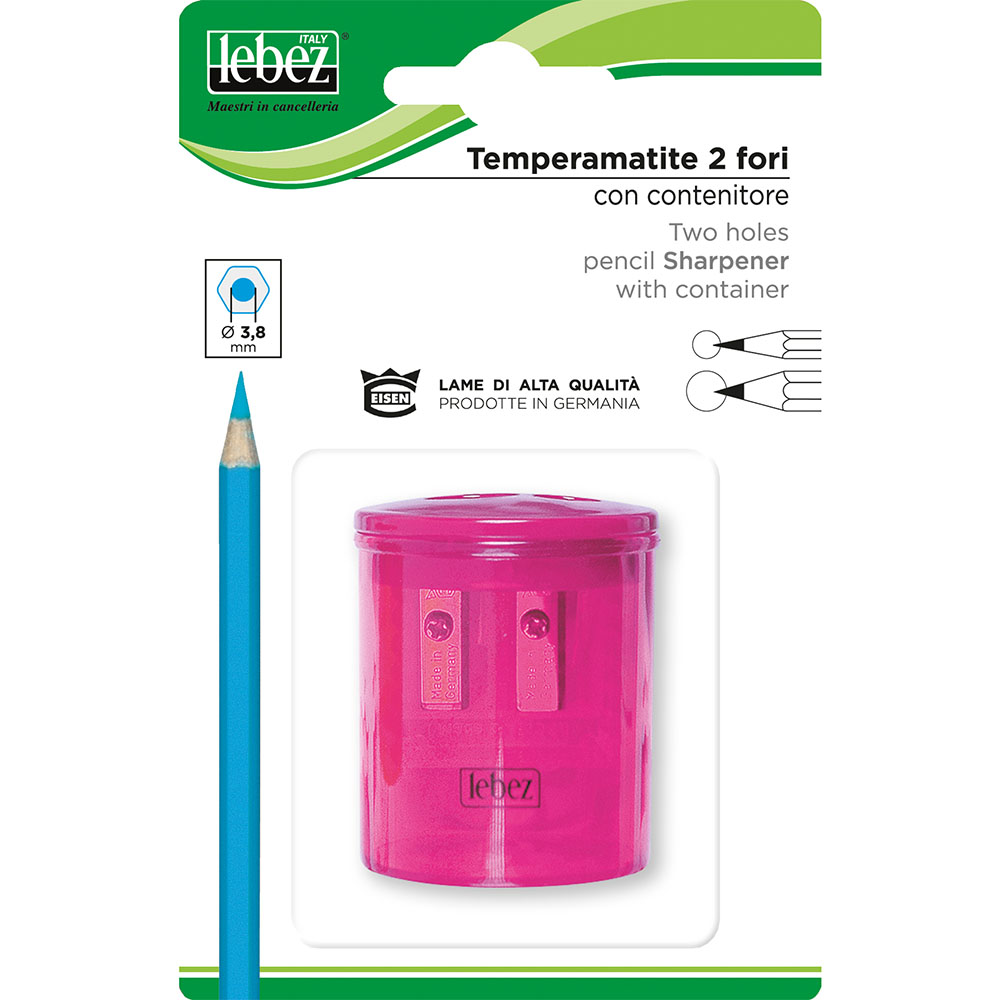 lebez-temperamatite-plastica-2-fori-con-contenitore-in-blister image 1