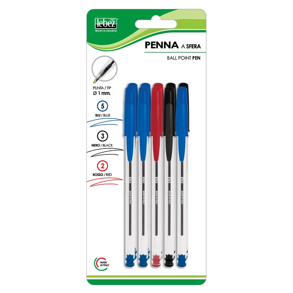 lebez-ballpoint-pen-penna-a-sfera-punta-1-mm-blister-10-pezzi image 1
