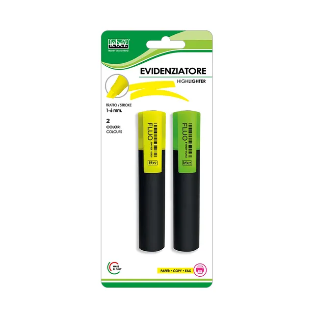 lebez-evidenziatore-tratto-1-6-mm-blister-2-pezzi image 1