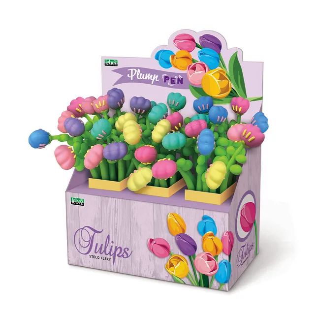 lebez-flexi-pen-tulip-penna-con-tappo-e-top-fiore-silicone image 1