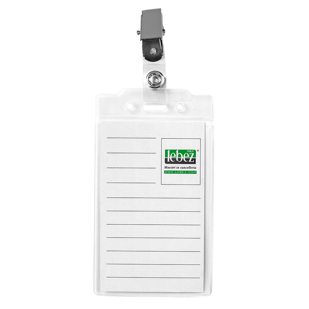lebez-portabadge-60-x-93-mm-con-clip-confezione-50-pezzi image 1
