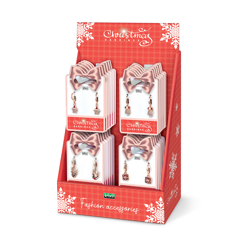 lebez-christmas-earrings-rose-gold-con-strass-4-modelli-assortiti image 1