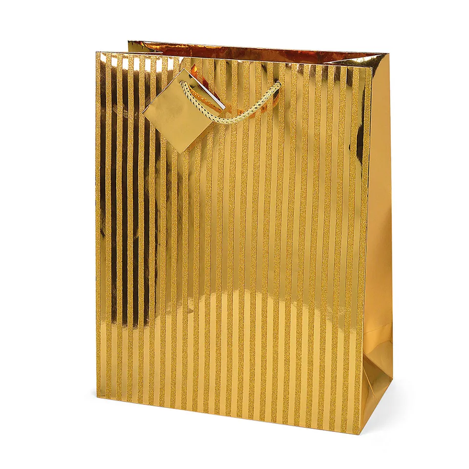 lebez-shopper-glitterata-a-righe-con-biglietto-26x32-5x12-7-cm image 1