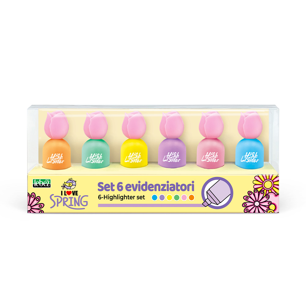 lebez-set-mini-puffy-tulips-evidenziatori-pastel-6-pezzi image 2
