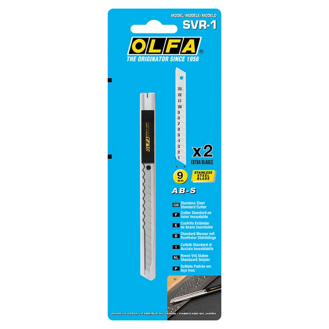olfa-cutter-acciaio-inox-lama-9-mm-con-2-lame-di-ricambio image 1