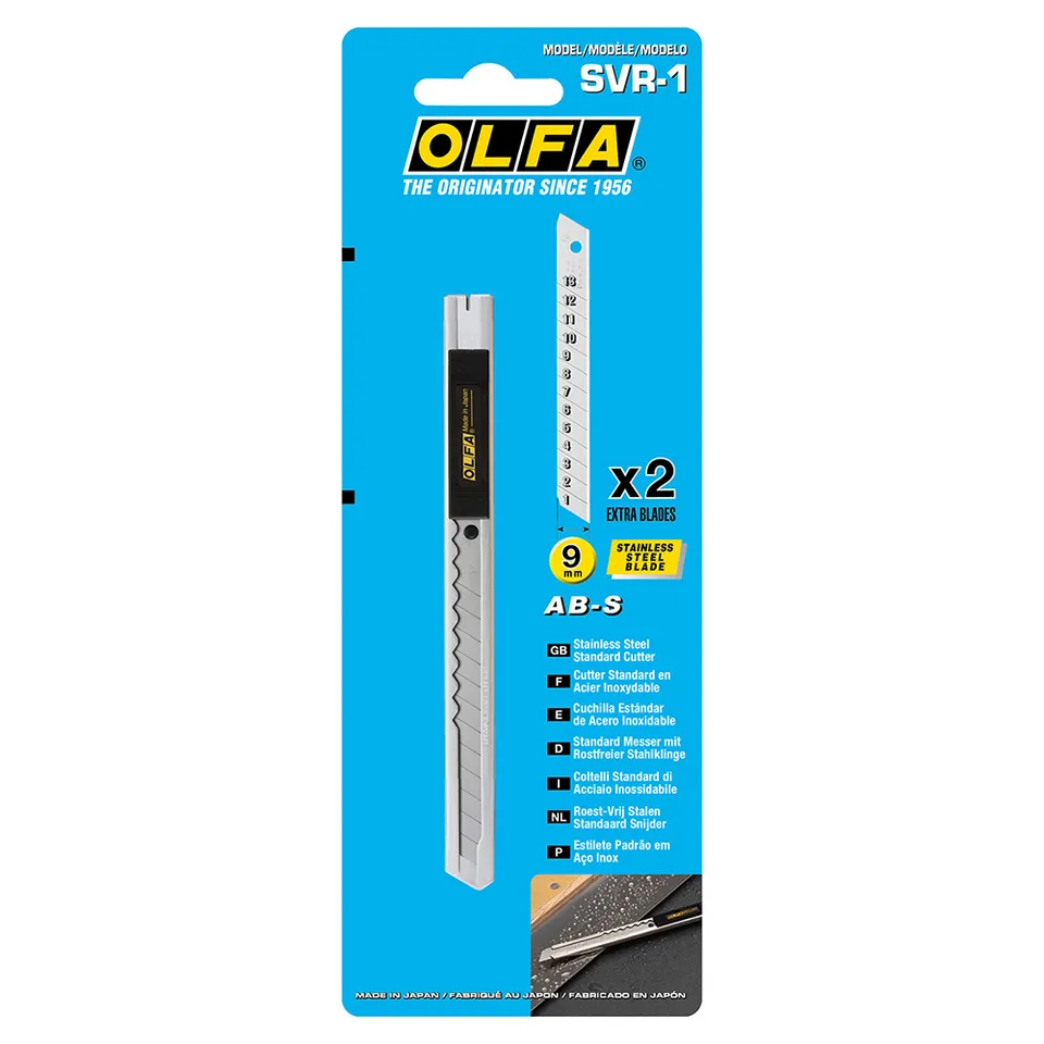 olfa-cutter-acciaio-inox-lama-9-mm-con-2-lame-di-ricambio image 1
