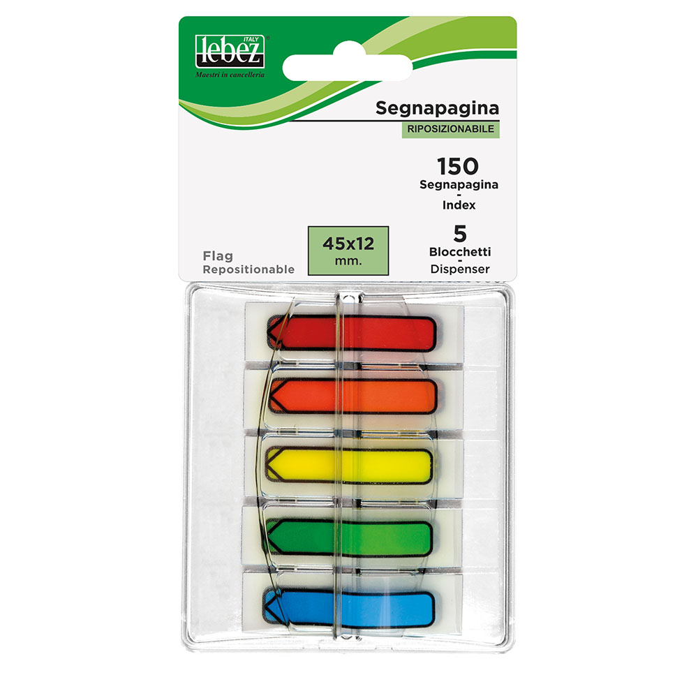 lebez-segnapagina-neon-150-pz-con-dispenser-45x12-mm image 1